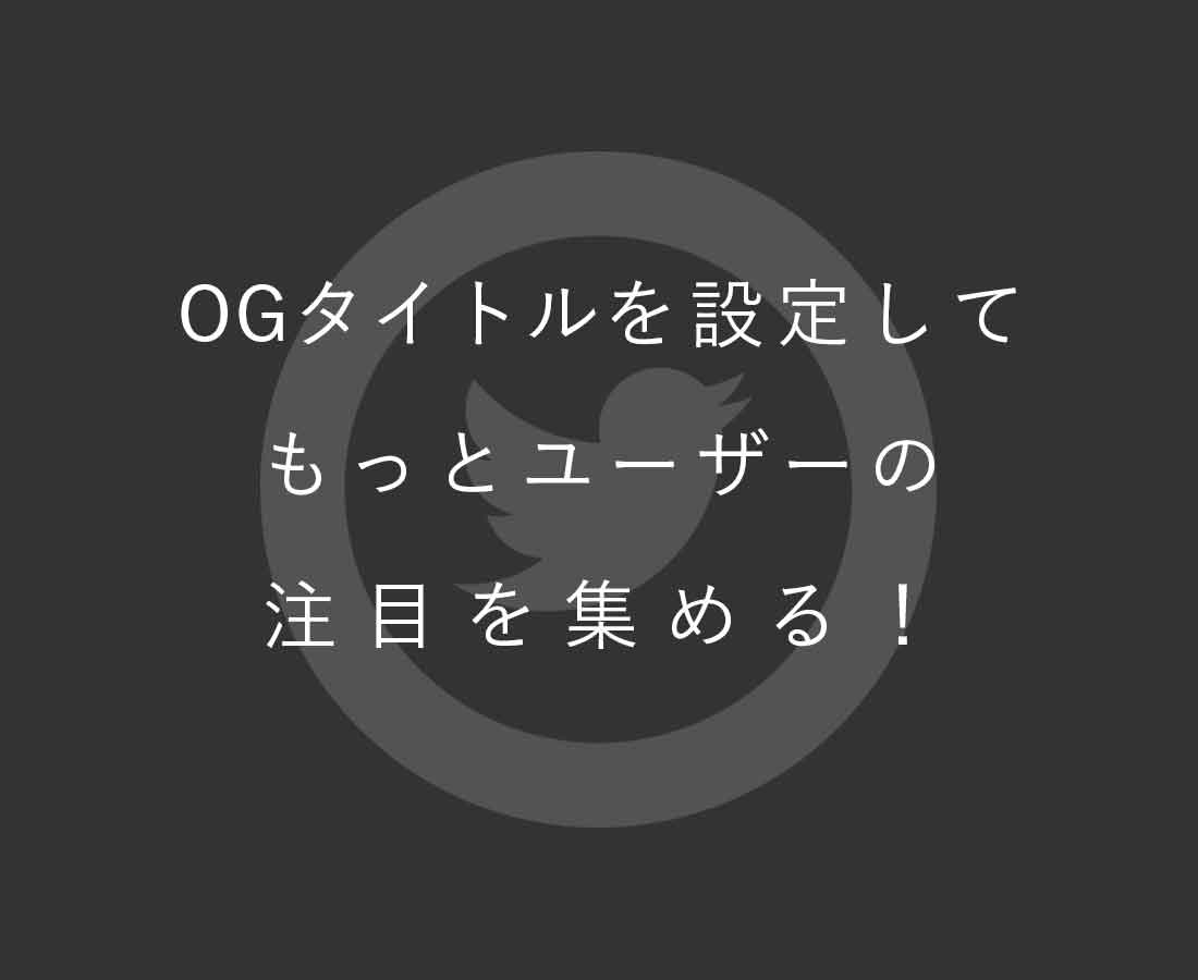 SNS用タイトルでユーザーを惹き寄せる！「OGタイトル書き換え機能」