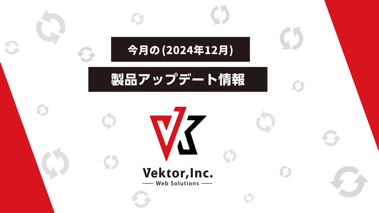 製品アップデート情報 2024年12月版（解説動画あり）